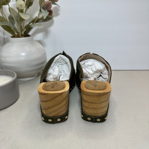 Kelsi Dagger Brooklyn Journal Clogs Suede Mid Heel Olive Women's 6.5 NWB - Picture 5 of 11
